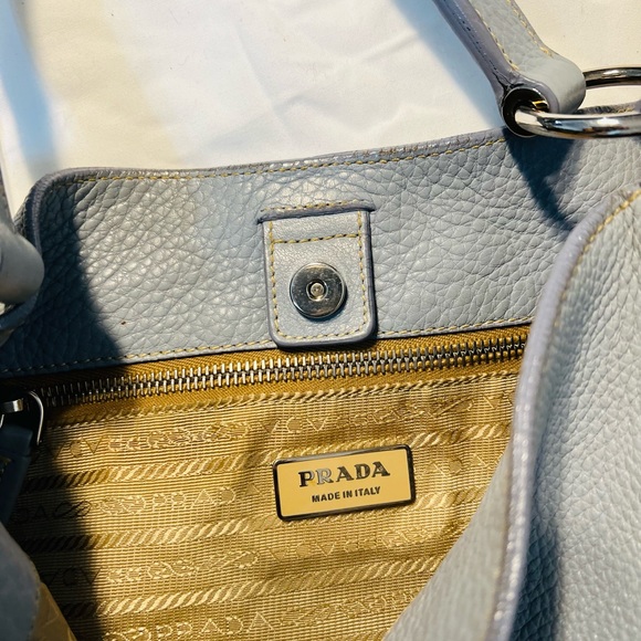 Prada Vintage Light Blue Leather Button Closure Shoulder Bag - Picture 7 of 16